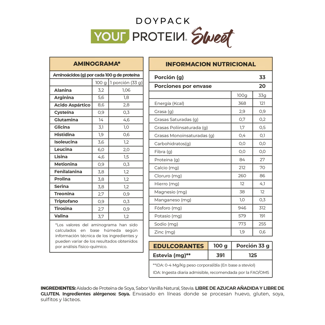 PROTEINA SWEET VEGAN - YOUR PROTEIN