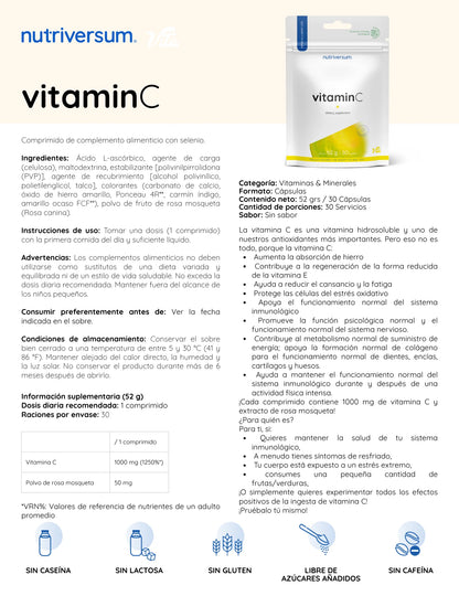 VITAMINA C 30 TABLETAS - NUTRIVERSUM