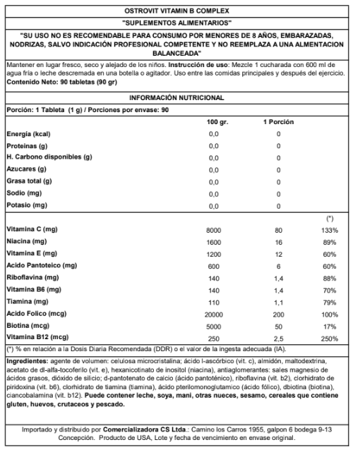VITAMIN B COMPLEX 90 TABLETAS - OSTROVIT