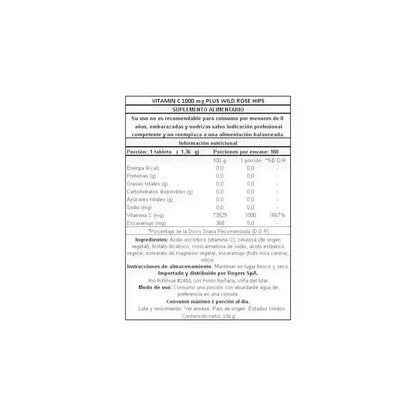VITAMINA C 1000MG 100 CAPSULAS - NATURE'S TRUTH