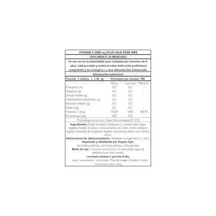 VITAMINA C 1000MG 100 CAPSULAS - NATURE'S TRUTH