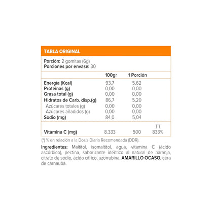 VITAMINA C 500MG 60 GOMITAS VEGANAS NARANJA -SUNVIT