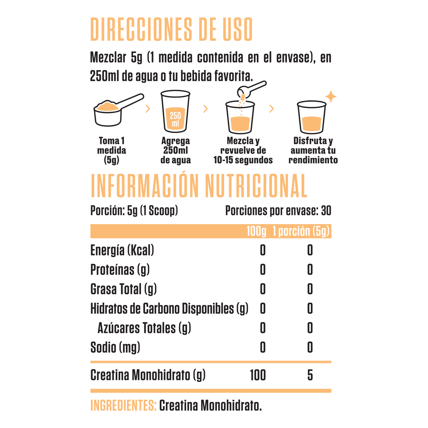 CREATINA MONOHIDRATADA SIN SABOR - SPORTNUTRISHOP