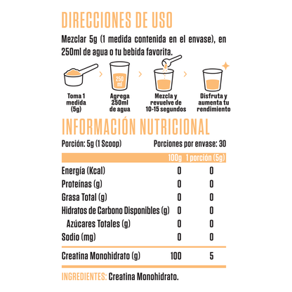 CREATINA MONOHIDRATADA SIN SABOR - SPORTNUTRISHOP