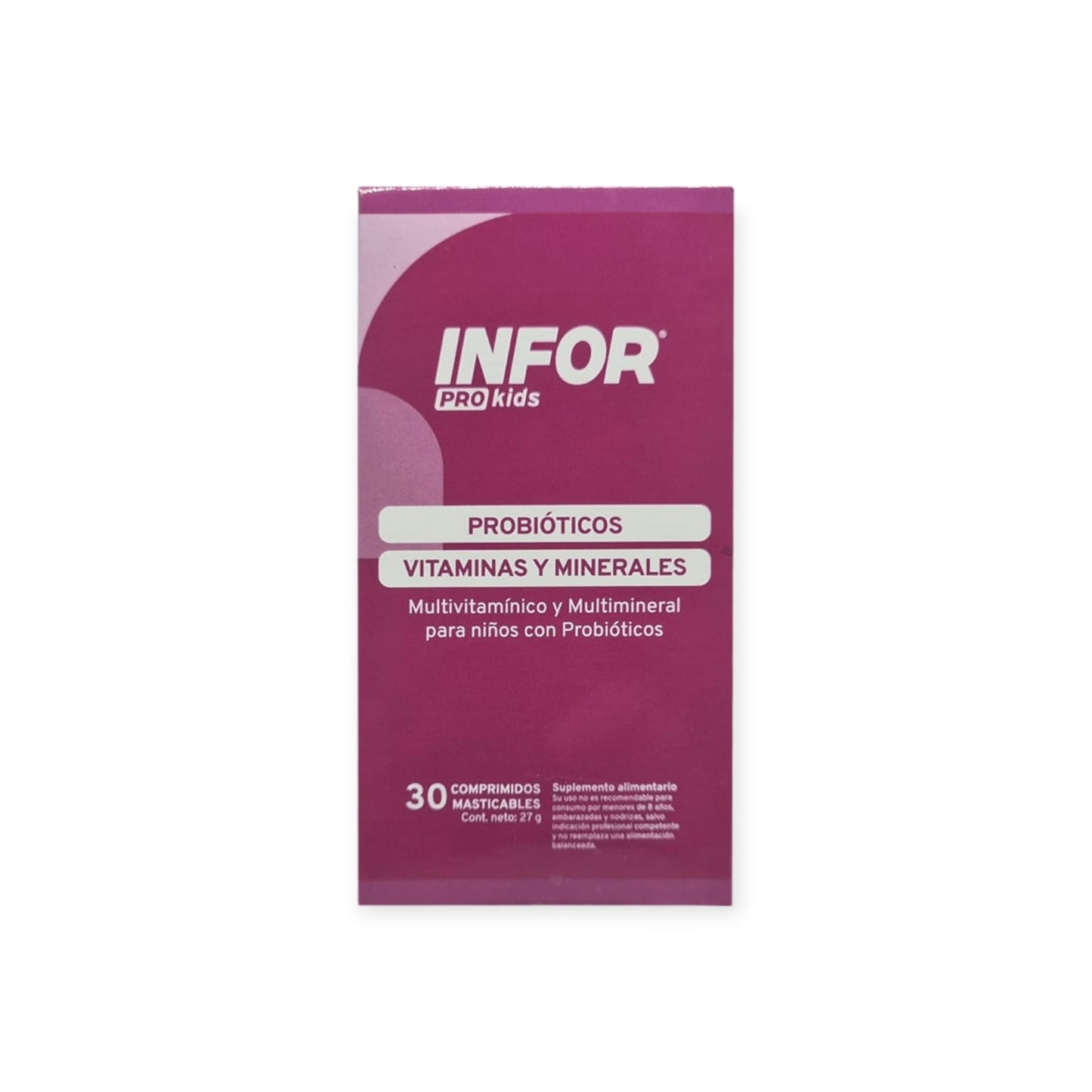 PRO KIDS PROBIOTICOS VITAMINAS Y MINERALES 30 COMP MASTICABLES - INFOR