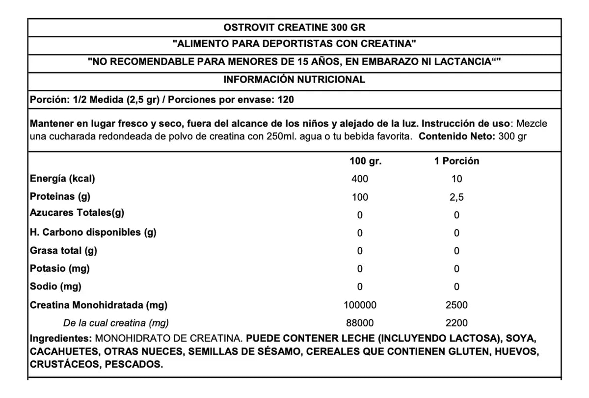 PACK CREATINA MONOHIDRATADA 300GR + ARGININA 70SV + SHAKER - OSTROVIT