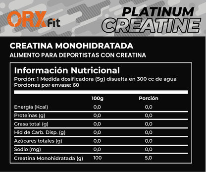 Creatina Power monohidratada 300 g, 60 servicios ORXFIT - vista 2