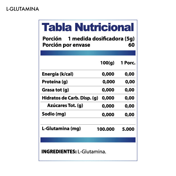 L-GLUTAMINA 300GR 60 SERVICIOS - WINKLER NUTRITION