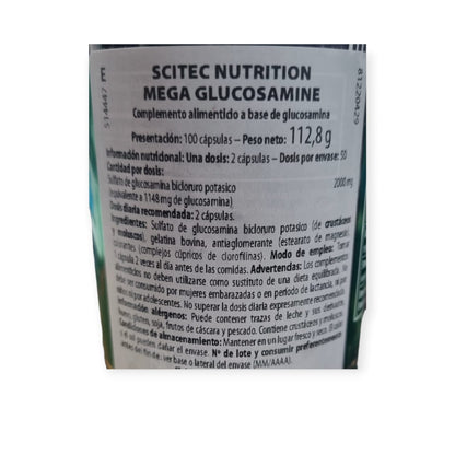 Mega Glucosamina (1.000 Mg.) 100 Cápsulas de Scitec Nutrition – imagen 2