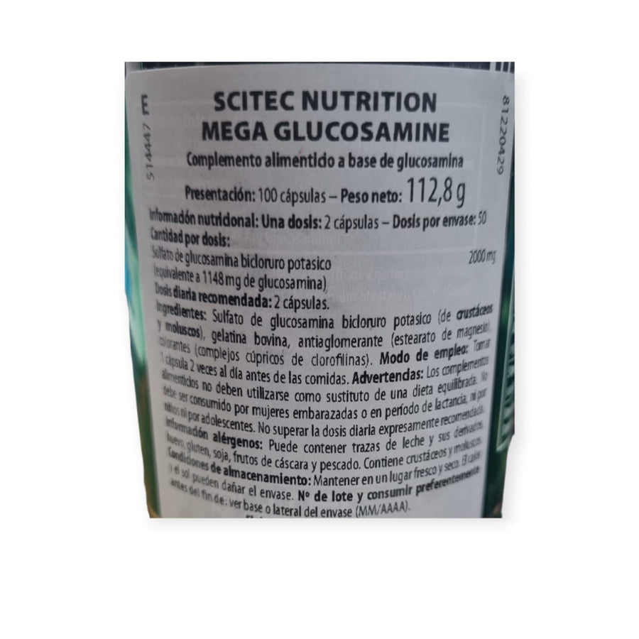 MEGA GLUCOSAMINA (1.000 MG.) 100 CÁPSULAS - SCITEC NUTRITION