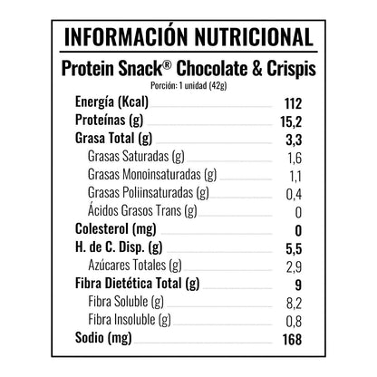 Información nutricional de Box de 5 barras Protein Snack, 15 g