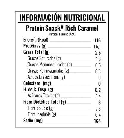 Información nutricional de Box de 5 barras Protein Snack, 15 g