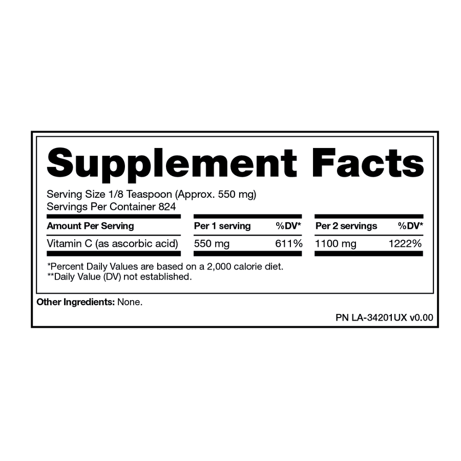 Pure Vitamina C 454 g 824 Servicios - Mutant