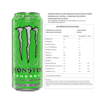 Información del producto ENERGÉTICA MONSTER ENERGY 473 ML – MONSTER ENERGY