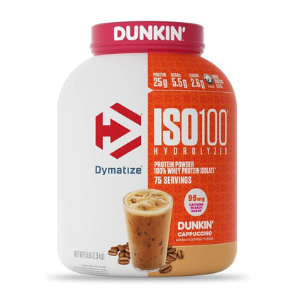 Proteína Dymatize ISO100 Dunkin 5 lb sabor Cappuccino