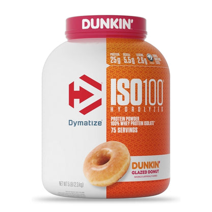 Proteína Dymatize ISO100 Dunkin 5 lb sabor Glazed Donut
