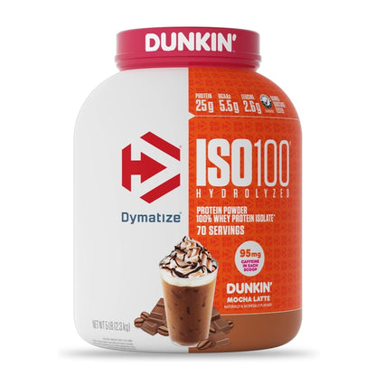 Proteína Dymatize ISO100 Dunkin 5 lb sabor Mocha Latte