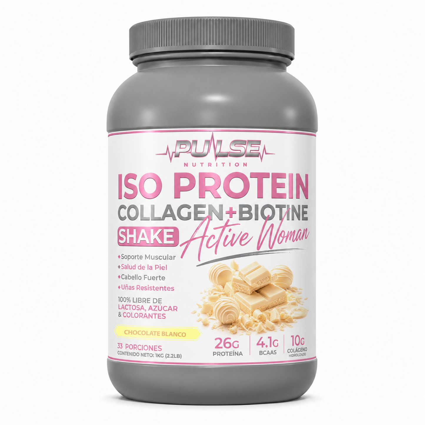 PROTEINA ISO SHAKE COLLAGEN + BIOTINA 2.2LB - PULSE NUTRITION