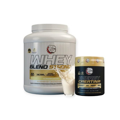 Pack Proteína Whey blend 2 kg + creatina Energy 300 g sin sabor – Strongest