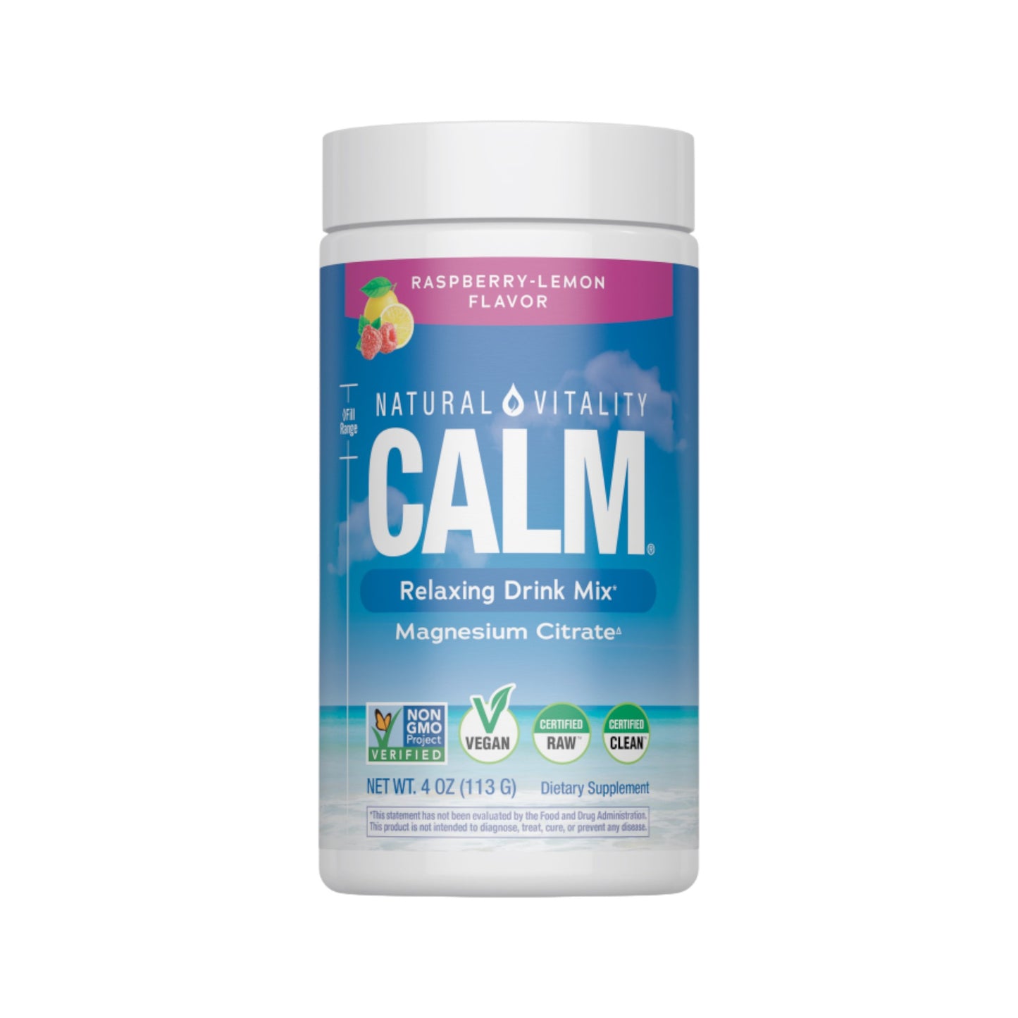 MAGNESIO CITRATO CALM EN POLVO RASPBERRY LEMON - NATURAL VITALITY