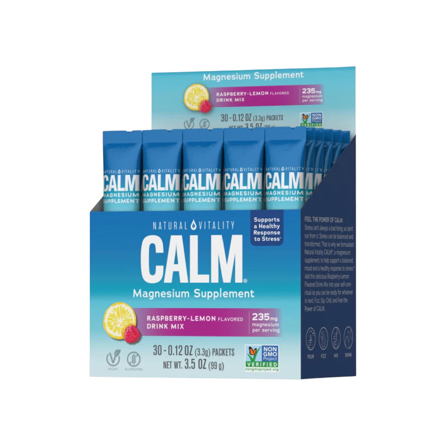 MAGNESIO CITRATO CALM EN POLVO RASPBERRY LEMON - NATURAL VITALITY