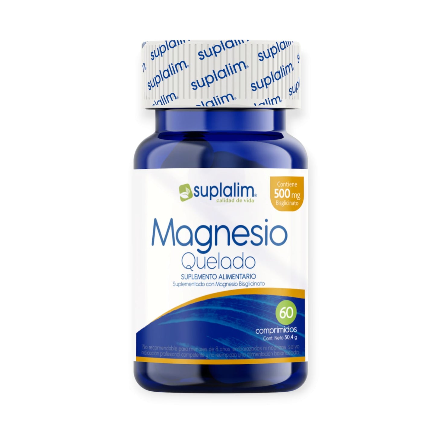 MAGNESIO QUELADO 500 MG 60 COMPRIMIDOS - SUPLALIM