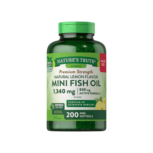OMEGA 3 MINI FISH OIL 1340MG 200 MINI SOFTGELS - NATURE'S TRUTH