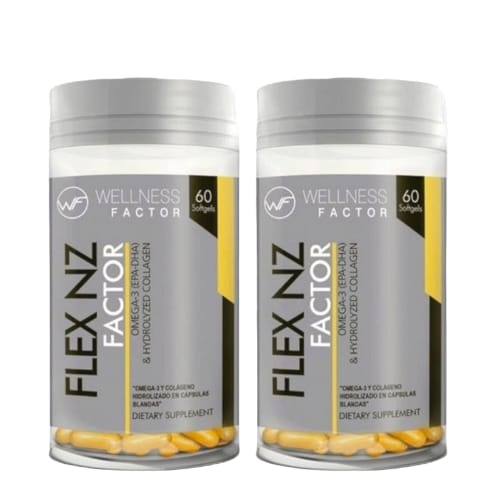 2 Frascos FLEX NZ Omega-3 Y COLAGENO - Wellness Factor