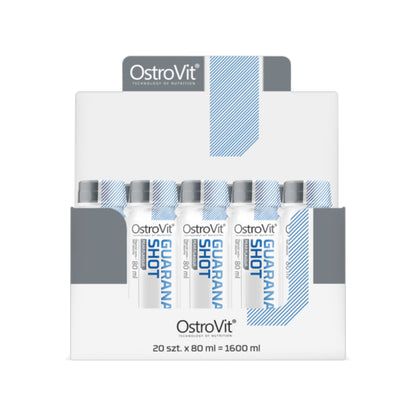 Pack 20 guaraná shot 80 ml Pear Flavour – OstroVit