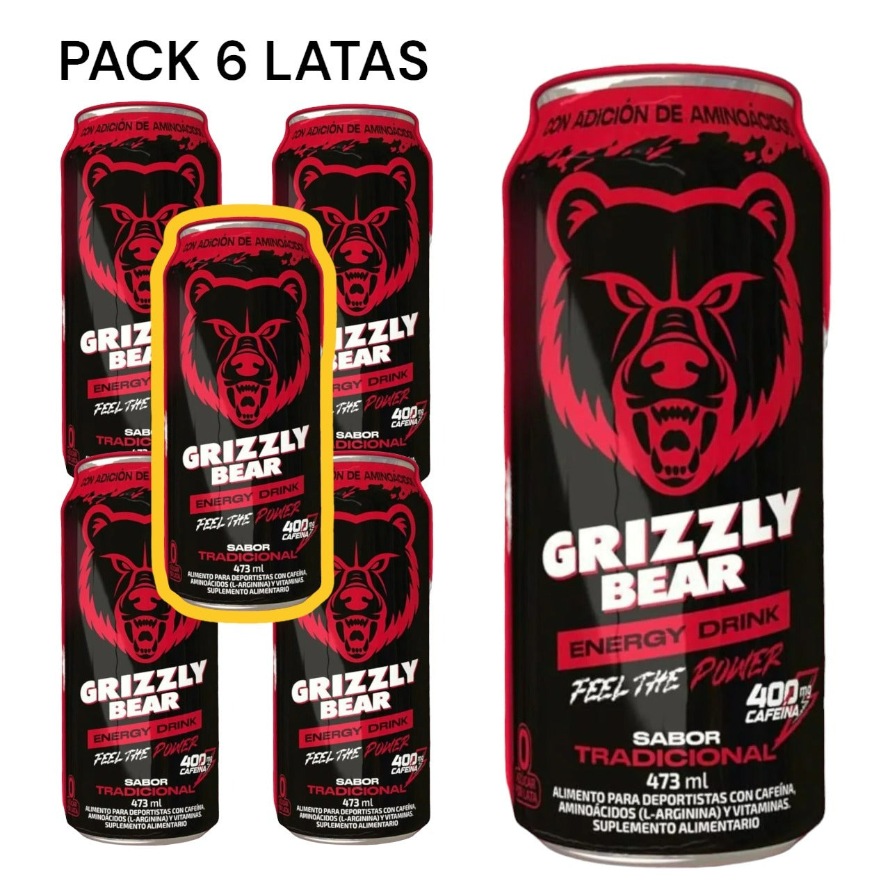 PACK 6 ENERGETICAS - GRIZZLY BEAR