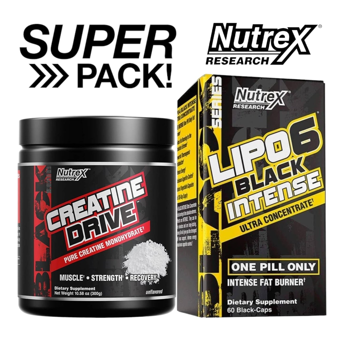 PACK CREATINA DRIVE 300GR + LIPO INTENSE 60 CAPS - NUTREX