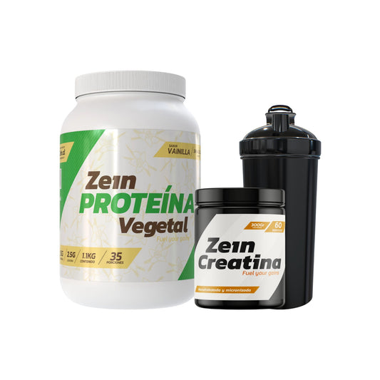 PACK PROTEINA VEGETAL 1,1KG + CREATINA 300GR + SHAKER - ZEIN
