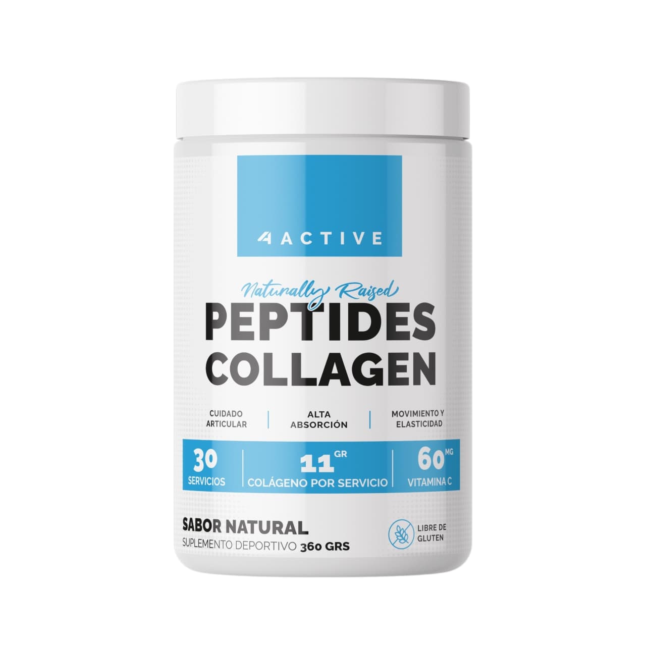 PEPTIDOS DE COLAGENO 360GR NATURAL- 4ACTIVE