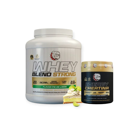 Pack Proteína Whey blend 2 kg + creatina Energy 300 g sin sabor – Strongest