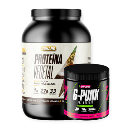 Pack proteína Vegetal + pre entrenamiento G-Punk Gohard