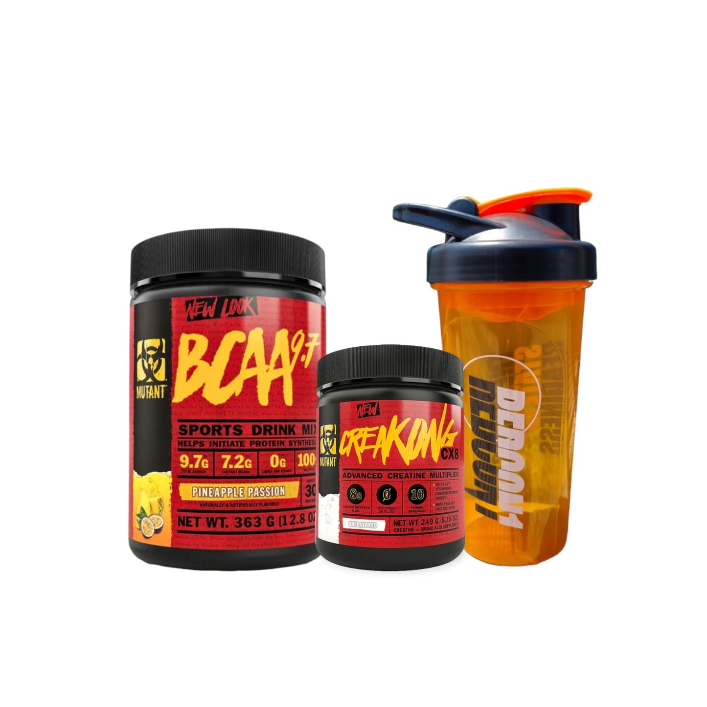 PACK BCAA 9.7 30 SV + CREAKON CX8 249GR + SHAKER - MUTANT