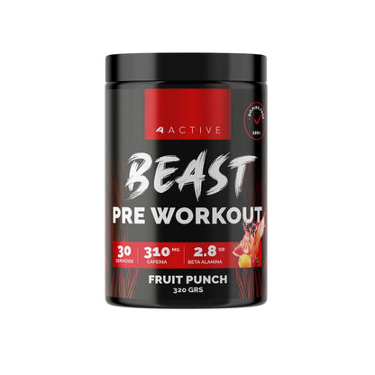 Pre Entreno Beast 4Active 320 g sabor Fruit Punch