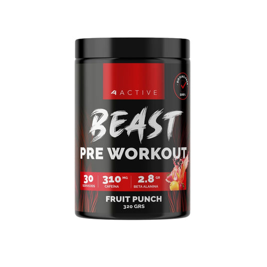 Pre Entreno Beast 4Active 320 g sabor Fruit Punch