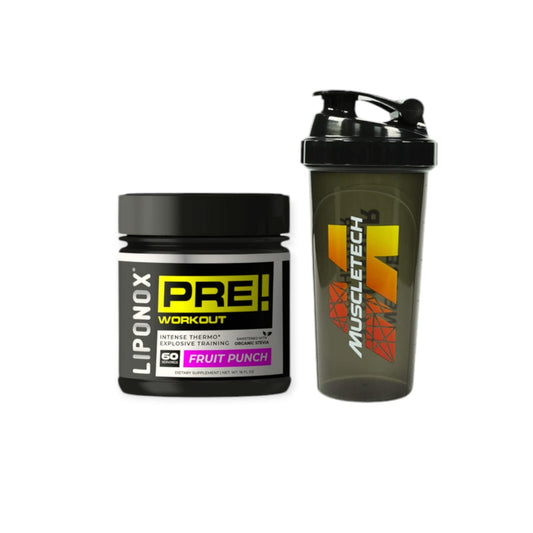 PACK PRE ENTRENO ENERGIZANTE 60 SV + SHAKER - LIPONOX