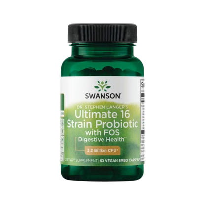 PROBIOTICO ULTIMATE 16 CEPAS + FOS 3.2 BILLONES CFU 60 CÁPSULAS - SWANSON