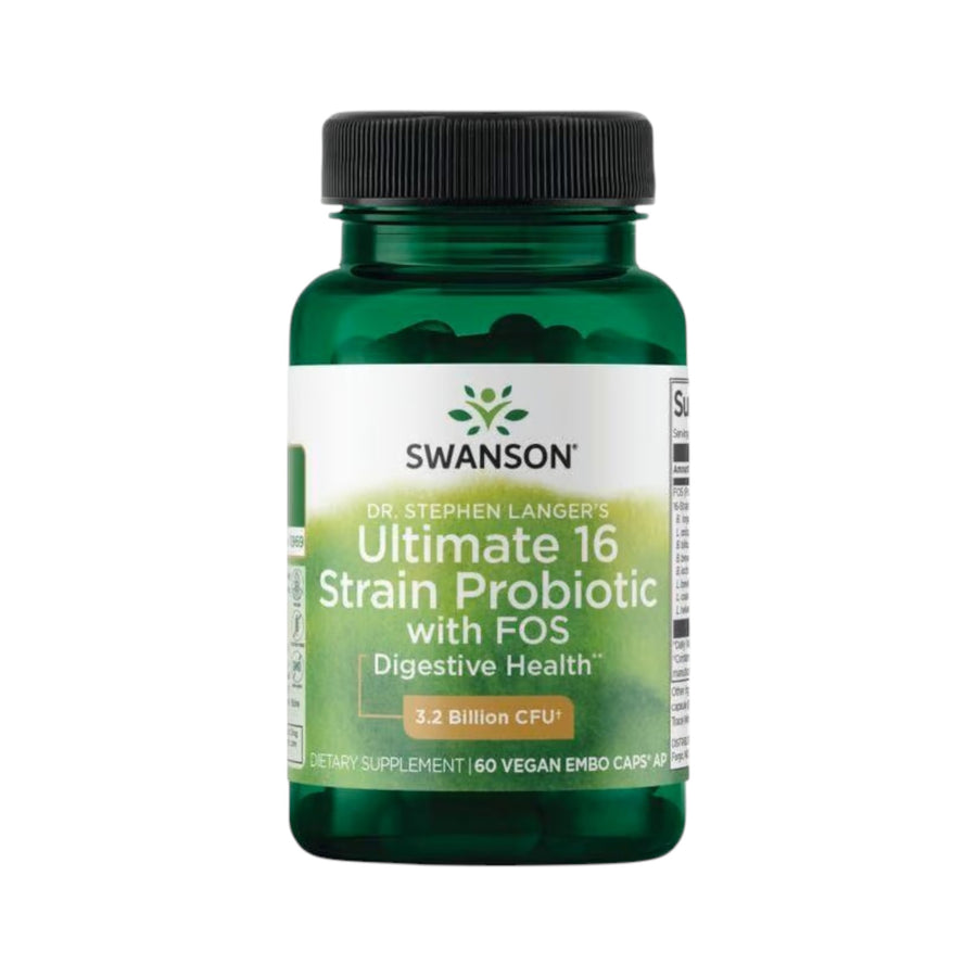 PROBIOTICO ULTIMATE 16 CEPAS + FOS 3.2 BILLONES CFU 60 CÁPSULAS - SWANSON