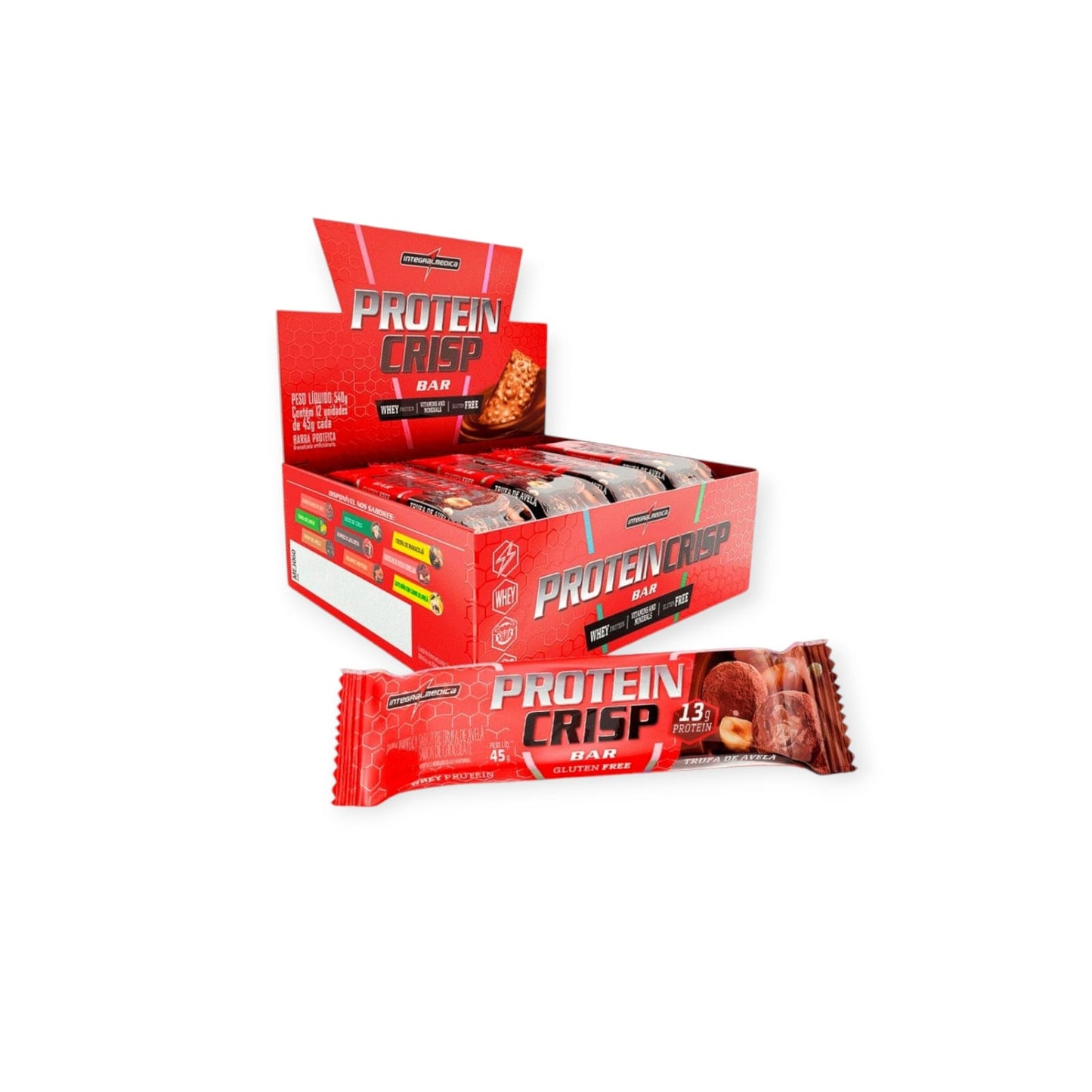 BOX 12 BARRAS PROTEIN CRIPS BAR - INTEGRALMEDICA
