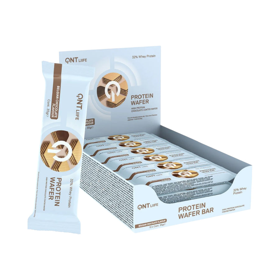 BOX 12 BARRAS DE PROTEÍNA WAFER 35 G – QNT