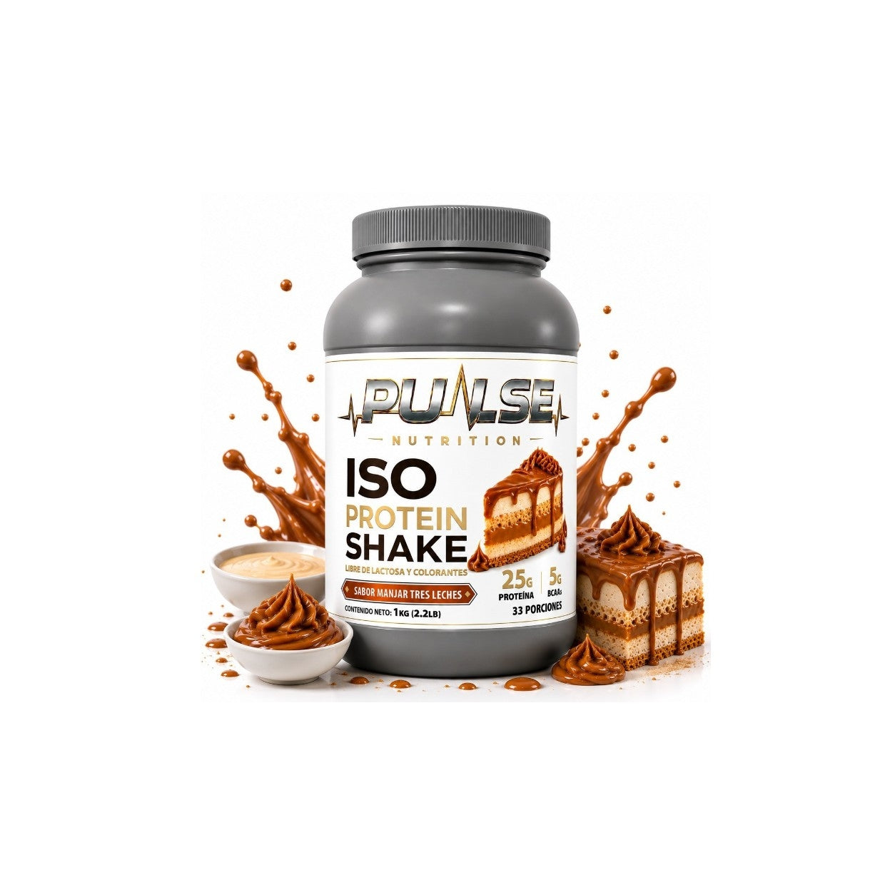 Proteína ISO Shake 2.2lb 33 Servicios - Pulse Nutrition
