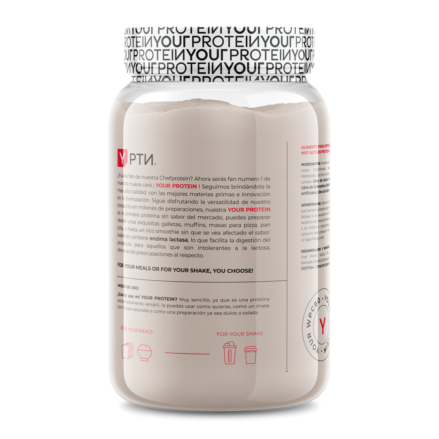 PROTEINA WHEY SIN SABOR - YOUR PROTEIN