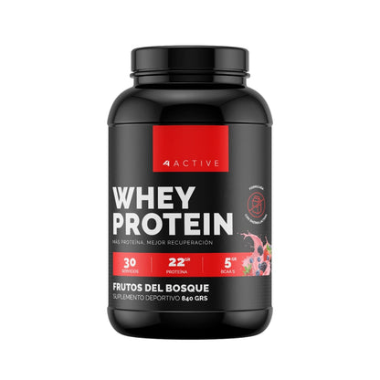 Proteína Whey 4Active 840 g sabor Frutos del Bosque