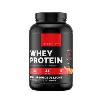 Proteína Whey 4Active 840 g sabor Manjar Dulce de Leche