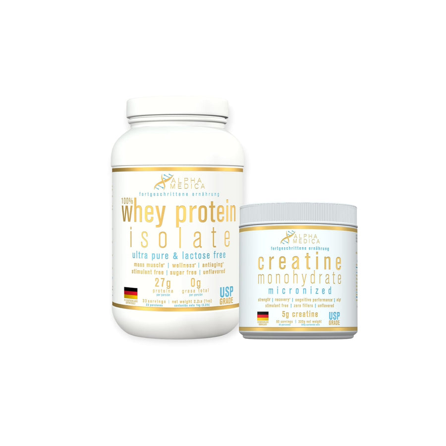 PACK PROTEINA 100% WHEY PROTEIN ISOLATE + CREATINA 300GR - ALPHA MEDICA