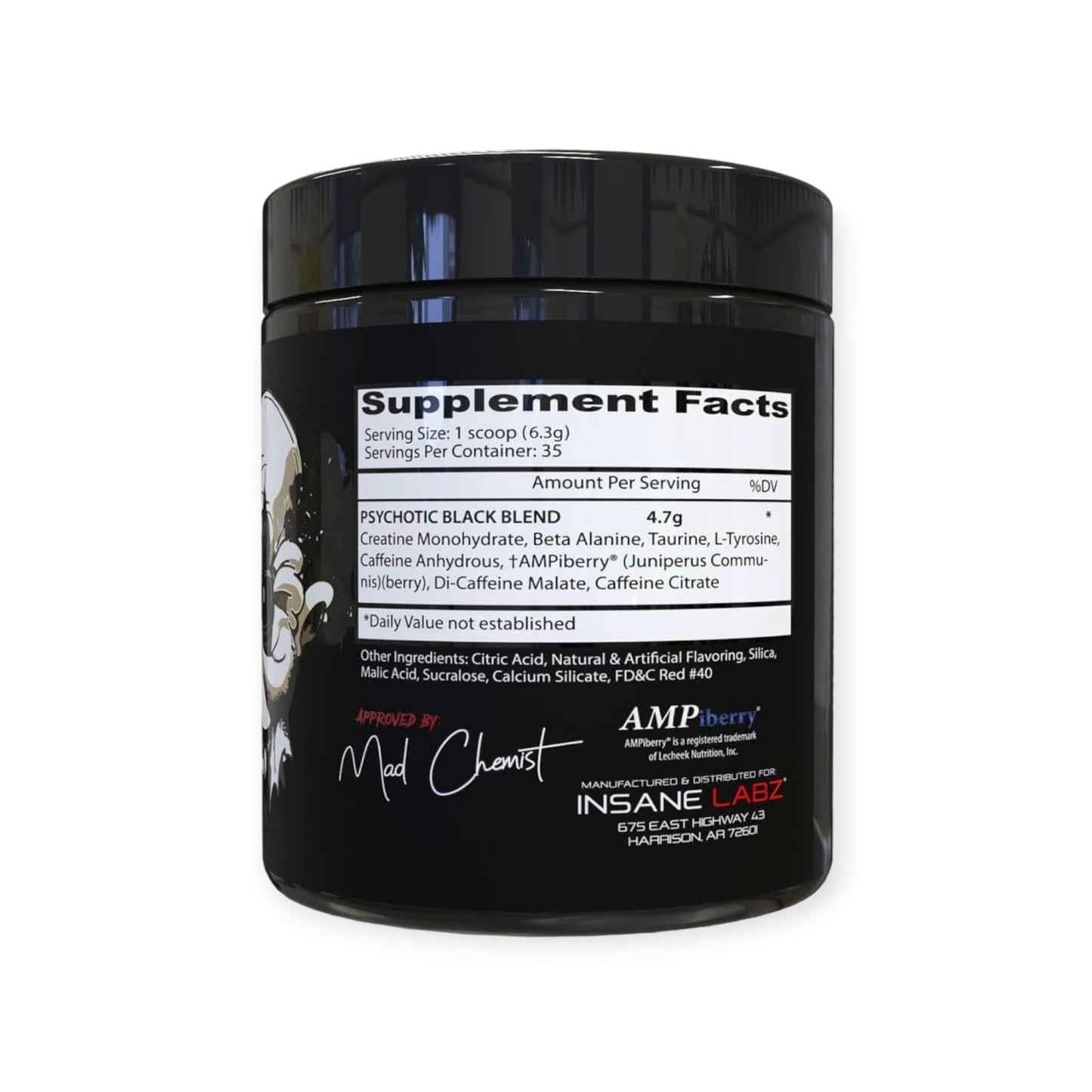 PRE ENTRENO PSYCHOTIC BLACK 35 SERVICIOS - INSANE LABZ