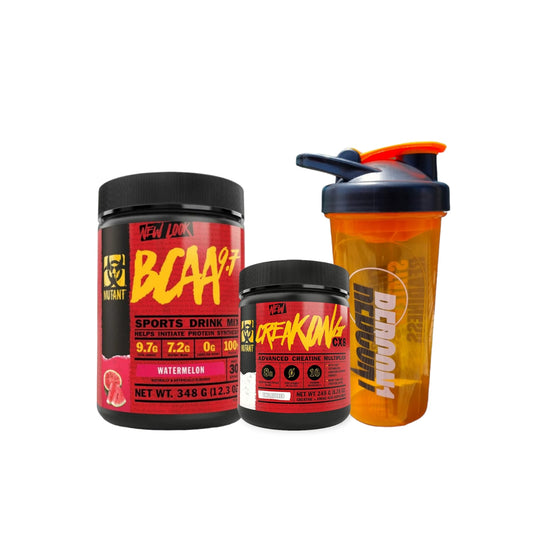 PACK BCAA 9.7 30 SV + CREAKON CX8 249GR + SHAKER - MUTANT